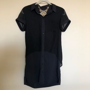 Banana Republic Black Button-Down Dress